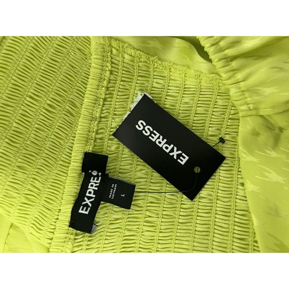 Express Women's Satin Jacquard Tie Front Bodysuit long sleeve size L - Picture 5 of 12